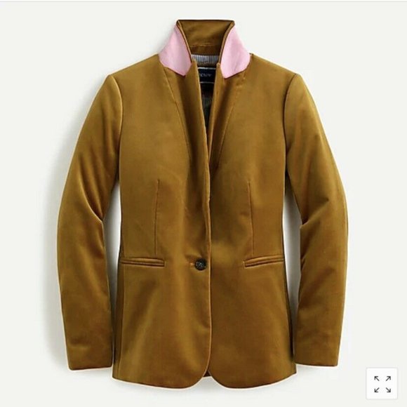 NWT! J.Crew Women's (J8978) Parke Blazer in Velvet (Golden Brandy Gold) - Picture 2 of 7
